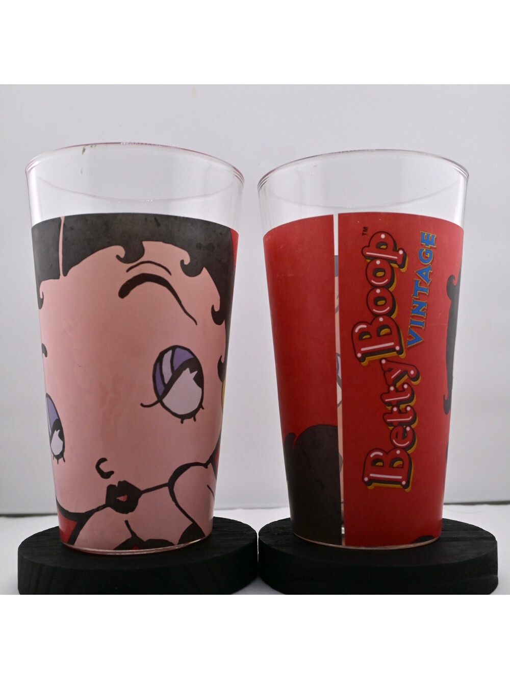 Vintage  Betty Boop Tumbler Drinking Glass Lot of 2